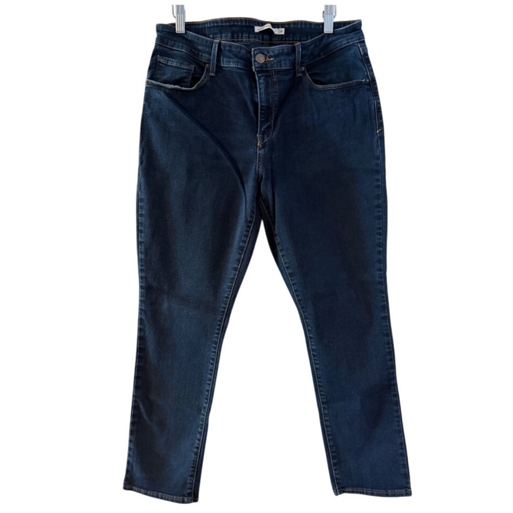 Levi's Classic Mid Rise‎ Skinny Jeans Dark Wash Women's Size 14 Short